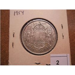 1954 CANADA SILVER 50 CENT