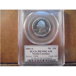 2001-S NORTH CAROLINA QUARTER PCGS PR70 DCAM