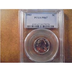 1963 JEFFERSON NICKEL PCGS PR67