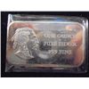Image 1 : 1 OZ. .999 FINE SILVER INGOT INDIAN & AMERICA BIC.
