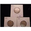 Image 1 : 1912,16 & 19 CANADA SILVER 25 CENTS
