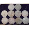Image 1 : 10 ASSORTED 1957-1967 MEXICO SILVER PESOS