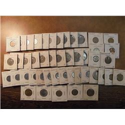 46 ASSORTED FOREIGN COINS SEE DESCRIPTION 18 BRAZIL, BELGIUM, CHILE, COLUMBIA, CZECHOSLOVAK, 22-ECUA