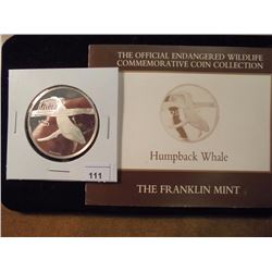 1993 BRITISH VIRGIN ISLANDS SILVER PROOF $25 HUMPBACK WHALE "ENDANGERED WILDLIFE"