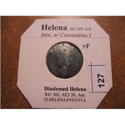 249-329 A.D. HELENA ANCIENT COIN VERY FINE WITH VIRDIGRIS