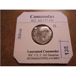 SILVER 177-192 A.D. COMMODUS ANCIENT COIN