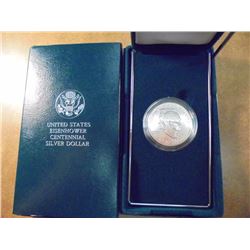 1990-W EISENHOWER CENTENNIAL UNC SILVER DOLLAR ORIGINAL US MINT PACKAGING