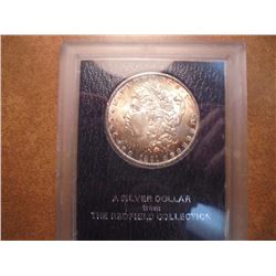 1891-S REDFIELD COLLECTION MORGAN SILVER DOLLAR TONING, UNC, HARD TO FIND