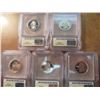 Image 2 : ALL 5-2004-S US 50 STATE QUARTERS ICG CERTIFIED SET, 1ST DAY ISSUE, DEEP CAMEO PROOF. FLORIDA, IOWA,