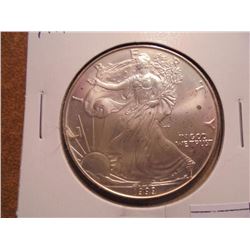 1999 AMERICAN SILVER EAGLE UNC LITTLE TONING SPOTS ON OBV. AND REV.