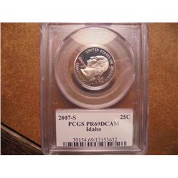 2007-S IDAHO QUARTER PCGS PR69 DCAM