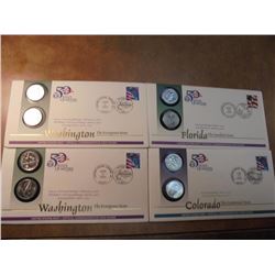 4-US 50 STATE QUARTERS  PNC'S US MINT 2004 P & D FLORIDA, 2006 P & D COLORADO AND 2-2007 P