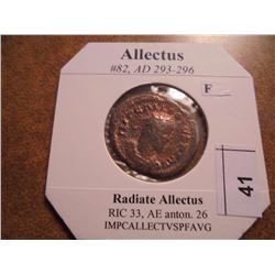 293-296 A.D. ALLECTUS ANCIENT COIN (FINE)