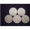 Image 1 : 5 ASSORTED GREAT BRITAIN SILVER 6 PENCE