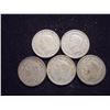 Image 2 : 5 ASSORTED GREAT BRITAIN SILVER 6 PENCE