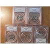 Image 1 : ALL 5-2002-P US 50 STATE QUARTERS PCGS SLABBED INDIANA MS66, LOUISIANA MS65, MISSISSIPPI MS66, OHIO 