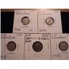 Image 1 : 1908,14,18,34 & 41 GREAT BRITAIN SILVER 3 PENCE