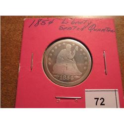 1854 SEATED LIBERTY QUARTER