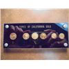 Image 1 : 6 PIECE TYPE SET OF CALIFORNIA GOLD 2-1/4 DOLLARS, 3- 1/2 DOLLARS AND 1-$1. IN NICE PLASTIC CASE, RE