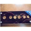 Image 2 : 6 PIECE TYPE SET OF CALIFORNIA GOLD 2-1/4 DOLLARS, 3- 1/2 DOLLARS AND 1-$1. IN NICE PLASTIC CASE, RE