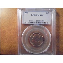 1938 JEFFERSON NICKEL PCGS MS65