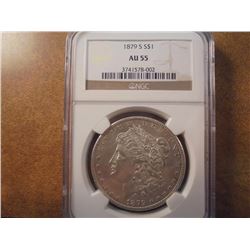 1879-S MORGAN SILVER DOLLAR NGC AU55