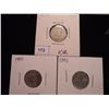 Image 1 : 1876,1888 & 1891 SEATED LIBERTY DIMES