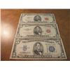 Image 1 : LOT OF 3 US $5 BILLS SEE DESCRIPTION 1934-C SILVER CERTIFICATE BLUE SEAL, 1953-B & 1963 US NOTES RED