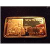 Image 2 : GOLD PLATED 1 OZ. .999 FINE SILVER INGOT NEW MEXICO