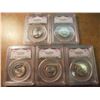 Image 1 : 5-2011-P N.P. QUARTERS PCGS MS66'S CHICKASAW, GETTYSBURG, GLACIER, OLYMPIC AND VICKSBURG. 5 COINS TO