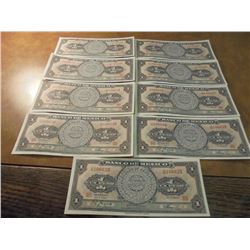 9-1967 MEXICO PESOS CRISP UNC CONSECUTIVE SERIAL NUMBERS