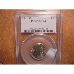 1971-D JEFFERSON NICKEL PCGS MS64