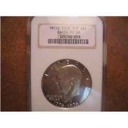 1976-S TYPE I IKE SILVER DOLLAR NGC PF68 CAMEO