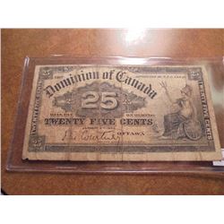 1900 DOMINION OF CANADA 25 CENT CURRENCY