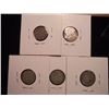 Image 2 : 1904,17,21,22 & 43 SILVER GREAT BRITAIN 3 PENCE