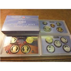 2010 US PROOF SET (WITH BOX) 14 PIECES INCLUDES PRESIDENTIAL DOLLARS