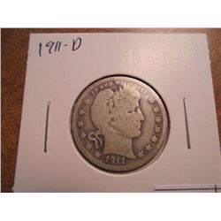 1911-D BARBER QUARTER BETTER DATE COIN