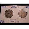 Image 1 : 1914 & 1917 GREAT BRITAIN SILVER SHILLINGS .1682 OZ. ASW EACH