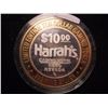 Image 2 : CASINO $10 SILVER TOKEN (UNC) HARRAH'S RENO NEVADA