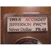 Image 3 : 1993-S JEFFERSON COMMEMORATIVE SILVER DOLLAR PROOF ACG SLAB