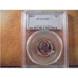 1964 JEFFERSON NICKEL PCGS PR67