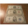 Image 1 : LOT OF 3 US $5 BILLS SEE DESCRIPTION 1934-C SILVER CERTIFICATE BLUE SEAL, 1953-B US NOTE RED SEAL AN