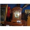 Image 1 : ANTIQUE MANTEL CLOCK WITH WEST MINSTER CHIME AND RED CAT FIGURE