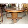 Image 1 : SOLID OAK SPLIT PEDESTAL BARELY TWIST ROUND TABLE