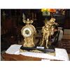 Image 1 : BEAUTIFUL METAL GILDED MANTEL CLOCK WITH ROMAN GLADIATOR