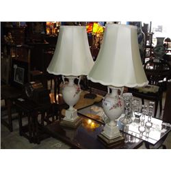 PAIR OF BEAUTIFUL FLORAL LAMPS WITH SHADES