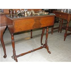 WALNUT PLANT STAND WITH GLASS TOP  TO MAKE IT A TABLE