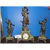 Image 1 : BEAUTIFUL 3PC FRENCH FIGURAL CLOCK SET WITH MATCHING FIGURINES