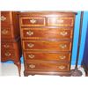 Image 1 : 4PC MAHOGANY BEDROOM SUITE; HIGHBOY DRESSER, LINGERIE CHEST AND LONG DRESSER WITH NIGHT STAND