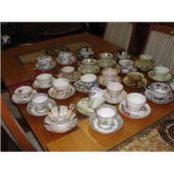 LOT OF 24 MISC CUPS AND SAUCERS